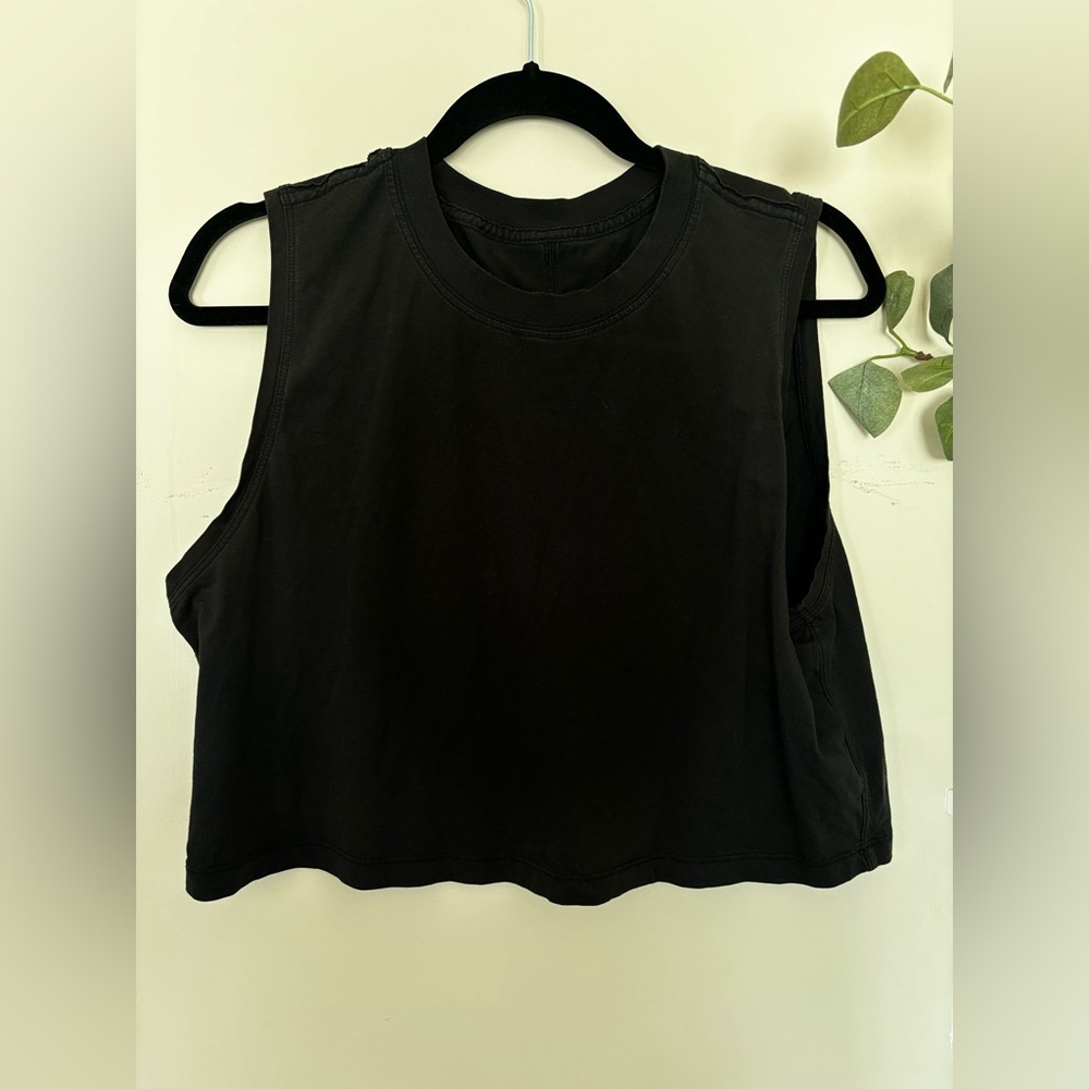 Lululemon All Yours Cropped Cotton Tank - Black